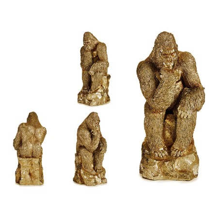 Decorative Figure Gorilla Golden 20,5 x 47 x 23,5 cm | Tienda24 - Global Online Shop Tienda24.eu