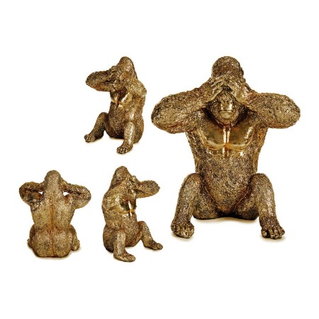 Decorative Figure Gorilla 9 x 18 x 17 cm Golden | Tienda24 - Global Online Shop Tienda24.eu