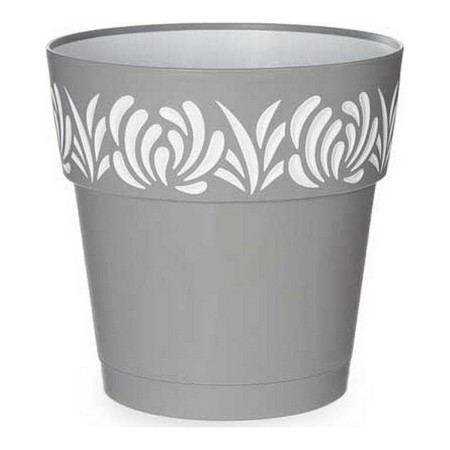 Pot auto-arrosant Stefanplast Gaia Gris Blanc Plastique 25 x 25 x 25	 cm | Tienda24 - Global Online Shop Tienda24.eu