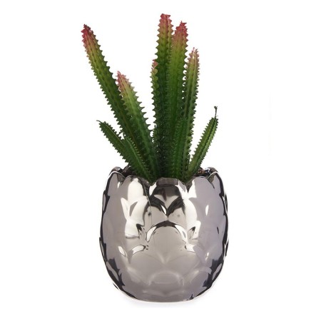 Decorative Plant Silver Cactus Ceramic Plastic (8 x 20 x 8 cm) | Tienda24 - Global Online Shop Tienda24.eu