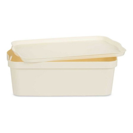 Caja de Almacenaje con Tapa Crema Plástico 14 L 29,5 x 14,3 x 45 cm | Tienda24 - Global Online Shop Tienda24.eu