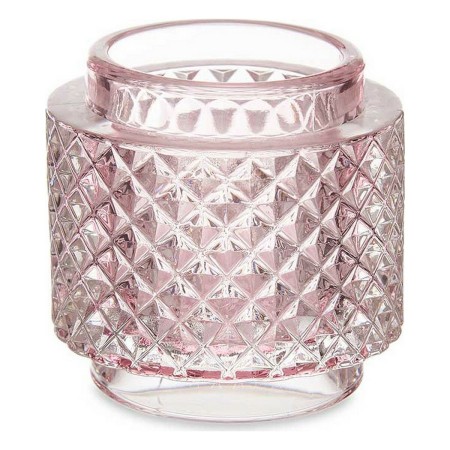 Bougeoir 9 x 8,8 x 9 cm Rose verre | Tienda24 - Global Online Shop Tienda24.eu