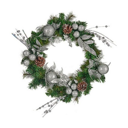 Advent wreathe Pineapples Silver Green 60 x 13 x 60 cm | Tienda24 - Global Online Shop Tienda24.eu