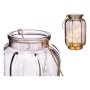 LED Lantern Stripes Grey Golden Glass (13,5 x 22 x 13,5 cm) | Tienda24 - Global Online Shop Tienda24.eu