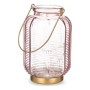 Lanterne à LED Rayures Rose Doré verre (13,5 x 22 x 13,5 cm) | Tienda24 - Global Online Shop Tienda24.eu