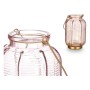 LED Lantern Stripes Pink Golden Glass (13,5 x 22 x 13,5 cm) | Tienda24 - Global Online Shop Tienda24.eu