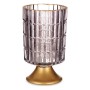 LED Lantern Metal Grey Golden Glass (10,7 x 18 x 10,7 cm) | Tienda24 - Global Online Shop Tienda24.eu