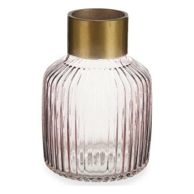 Vase Smooth Pink Golden Glass (11,5 x 24 x 11,5 cm) | Tienda24 - Global Online Shop Tienda24.eu