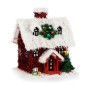 Figura Decorativa Navidad Espumillón Casa 19 x 24,5 x 19 cm Rojo Blanco Verde Plástico Polipropileno | Tienda24 - Global Online Shop Tienda24.eu