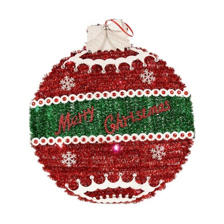 Christmas Bauble LED Light 40 x 4 x 40 cm 40 x 5,5 x 40 cm Red Silver White Plastic polypropylene | Tienda24 - Global Online Shop Tienda24.eu