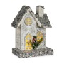 Figura Decorativa Casa Navidad Luz LED Purpurina Blanco Gris Madera 19,5 x 25 x 9 cm | Tienda24 - Global Online Shop Tienda24.eu