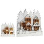 Figura Decorativa Blanco Marrón Madera Pueblo 44 x 44,7 x 6 cm Navidad | Tienda24 - Global Online Shop Tienda24.eu