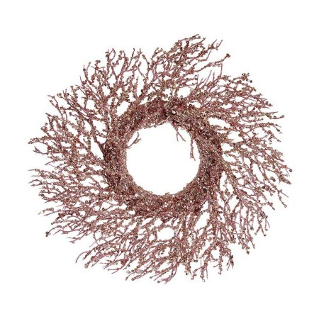 Couronne de Noël Branche Rose Doré Plastique 50 x 10 x 50 cm | Tienda24 - Global Online Shop Tienda24.eu