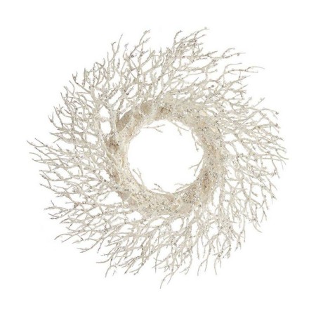 Couronne de Noël Branche Blanc Plastique 50 x 10 x 50 cm | Tienda24 - Global Online Shop Tienda24.eu