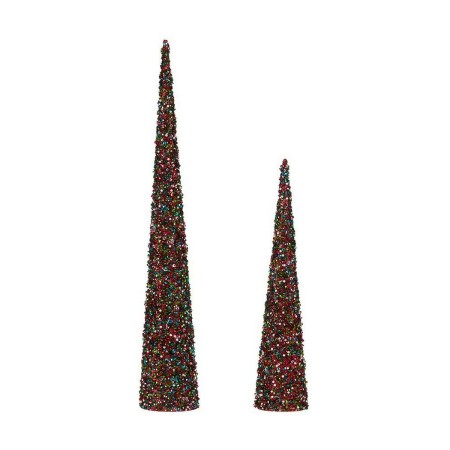 Decoration Christmas Cones Sequins Blue Fuchsia Plastic | Tienda24 - Global Online Shop Tienda24.eu