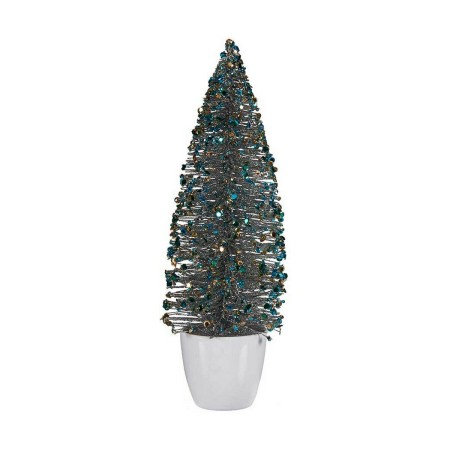 Albero di Natale Medio 10 x 33 x 10 cm Azzurro Dorato Plastica | Tienda24 - Global Online Shop Tienda24.eu