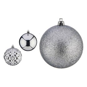 Christmas Baubles Ø 10 cm 6 Units Purple Silver PVC | Tienda24 - Global Online Shop Tienda24.eu