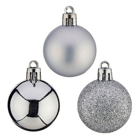 Bolas de Natal Ø 4 cm Prateado PVC 12 x 8 x 8 cm 8 x 8 x 12 cm | Tienda24 - Global Online Shop Tienda24.eu