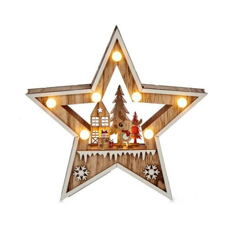 Estrela de Natal Branco Castanho Madeira 4,5 x 25 x 26 cm | Tienda24 - Global Online Shop Tienda24.eu