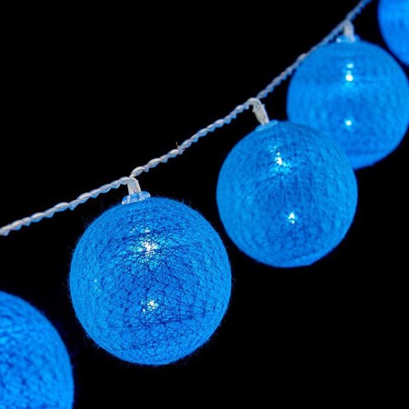 Guirlande de boules LED Ø 6 cm Bleu 2 m | Tienda24 - Global Online Shop Tienda24.eu