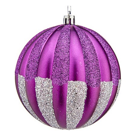 Bolas de Natal Ø 10 cm 6 Unidades Roxo Prateado PVC | Tienda24 - Global Online Shop Tienda24.eu