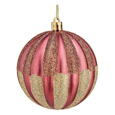 Bola de Natal Ø 8 cm 6 Unidades Cor de Rosa PVC Plástico | Tienda24 - Global Online Shop Tienda24.eu