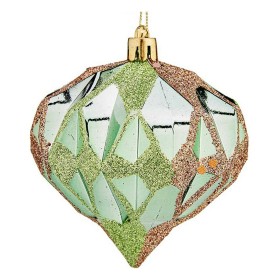 Christmas bauble Lasso Rhombus champagne Plastic Glitter 7,5 x 1 x 15,5 cm (24 Units) | Tienda24 - Global Online Shop Tienda24.eu