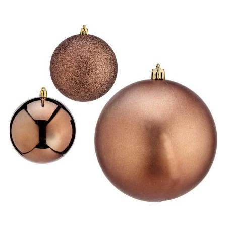 Bolas de Natal Ø 10 cm 6 Unidades Castanho Plástico | Tienda24 - Global Online Shop Tienda24.eu