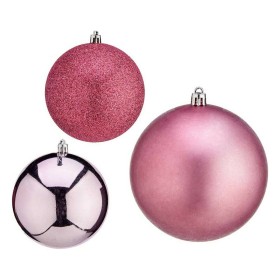 Christmas Bauble Ø 8 cm 6 Units Pink PVC Plastic | Tienda24 - Global Online Shop Tienda24.eu