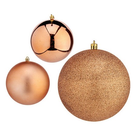 Bolas de Navidad Ø 10 cm 6 Unidades Cobre Plástico | Tienda24 - Global Online Shop Tienda24.eu