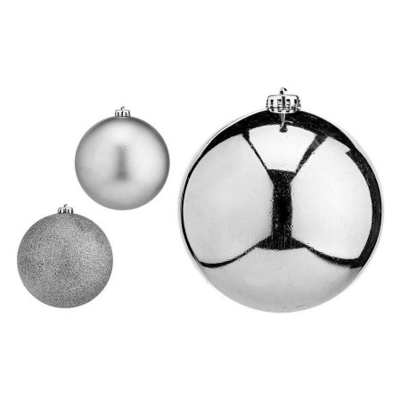 Christmas Baubles Ø 15 cm 6 Units Silver Plastic | Tienda24 - Global Online Shop Tienda24.eu