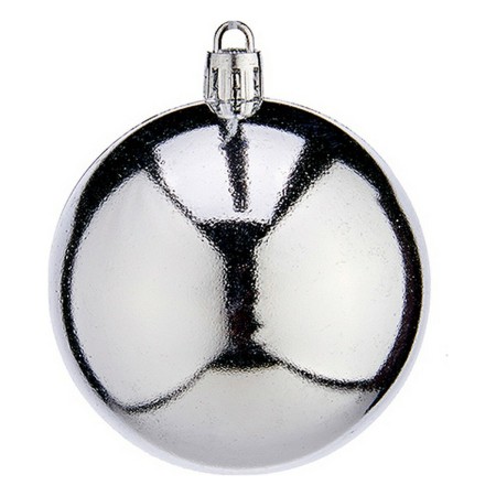 Christmas Baubles Ø 7 cm 12 Units Silver Plastic | Tienda24 - Global Online Shop Tienda24.eu