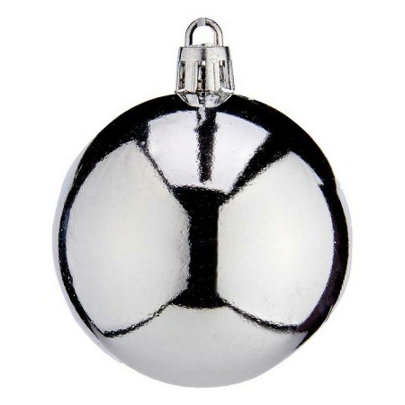 Christmas Baubles Ø 6 cm 24 Units Silver Plastic | Tienda24 - Global Online Shop Tienda24.eu