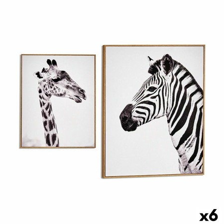 Painting Zebra Giraffe Particleboard 41,2 x 51,5 x 2 cm (6 Units) | Tienda24 - Global Online Shop Tienda24.eu