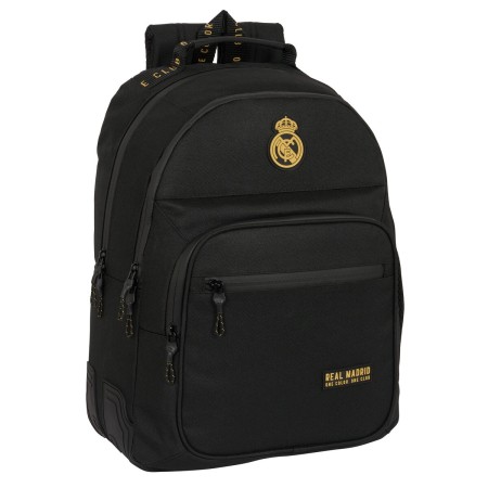 School Bag Real Madrid C.F. Black 32 x 42 x 15 cm | Tienda24 - Global Online Shop Tienda24.eu