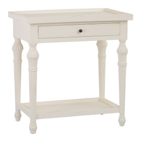 Tavolo aggiuntivo DKD Home Decor Nero Metallo Bianco 38 x 38 x 39 cm Legno MDF | Tienda24 - Global Online Shop Tienda24.eu