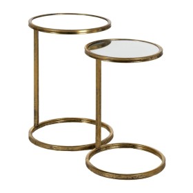 Jeu de 2 tables Alexandra House Living Doré verre Fer 60 x 56 x 60 cm | Tienda24 - Global Online Shop Tienda24.eu