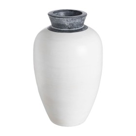 Vase Blanc Doré Aluminium Verre Marbre 12,5 x 12,5 x 37 cm | Tienda24 - Global Online Shop Tienda24.eu