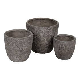 Conjunto de vasos Fiore Cimento Cilíndrico 14 x 14 x 12 cm (4 Unidades) | Tienda24 - Global Online Shop Tienda24.eu