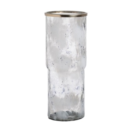 Jarrón Blanco Champán Aluminio Cristal 19,5 x 19,5 x 51 cm | Tienda24 - Global Online Shop Tienda24.eu