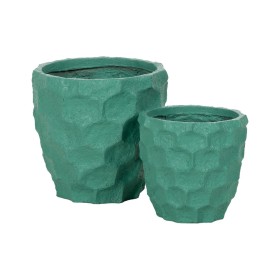 Cache-pot Home ESPRIT Multicouleur Crème Dolomite Fleurs 20 x 20 x 18 cm | Tienda24 - Global Online Shop Tienda24.eu