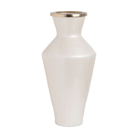 Vase Blanc Doré Aluminium Verre 28 x 28 x 57 cm | Tienda24 - Global Online Shop Tienda24.eu