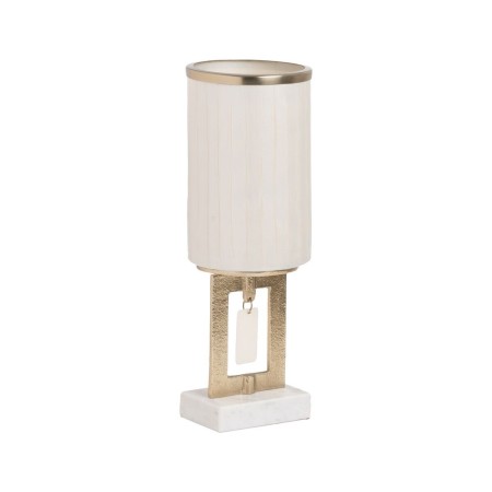 Vase White Golden Aluminium Crystal Marble 12,5 x 12,5 x 37 cm | Tienda24 - Global Online Shop Tienda24.eu