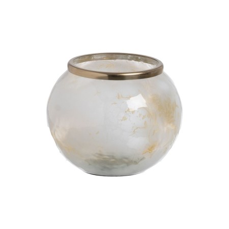 Vase Blanc Champagne Aluminium Verre 19 x 19 x 13 cm | Tienda24 - Global Online Shop Tienda24.eu