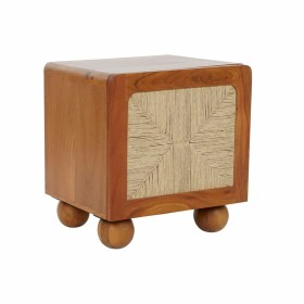 Mesa de Cabeceira Alexandra House Living Branco Castanho 35 x 60 x 45 cm | Tienda24 - Global Online Shop Tienda24.eu