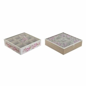 Box for Infusions Home ESPRIT White Black Metal Crystal MDF Wood 23 x 15 x 6,5 cm (2 Units) | Tienda24 - Global Online Shop Tienda24.eu