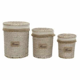 Cabaz DKD Home Decor 40 x 40 x 45 cm Fibra natural (2 Unidades) | Tienda24 - Global Online Shop Tienda24.eu