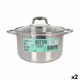 Casserole avec couvercle en verre Quttin New Neron Acier 23,8 x 19,3 cm (4 Unités) | Tienda24 - Global Online Shop Tienda24.eu