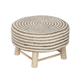 Footrest DKD Home Decor Beige Polyester MDF Green Tropical (80 x 80 x 43 cm) | Tienda24 - Global Online Shop Tienda24.eu