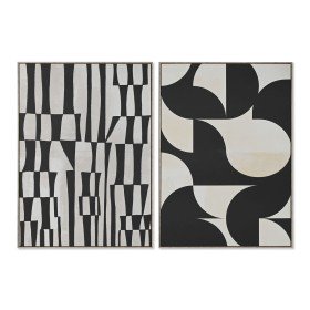 Cuadro Home ESPRIT Negro Beige Abstracto Moderno 102 x 3,2 x 102 cm (2 Unidades) | Tienda24 - Global Online Shop Tienda24.eu